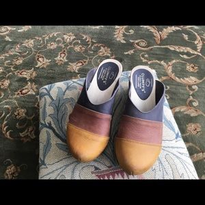 Clumpy’s Clogs from Holland, multi color leather size 7/8